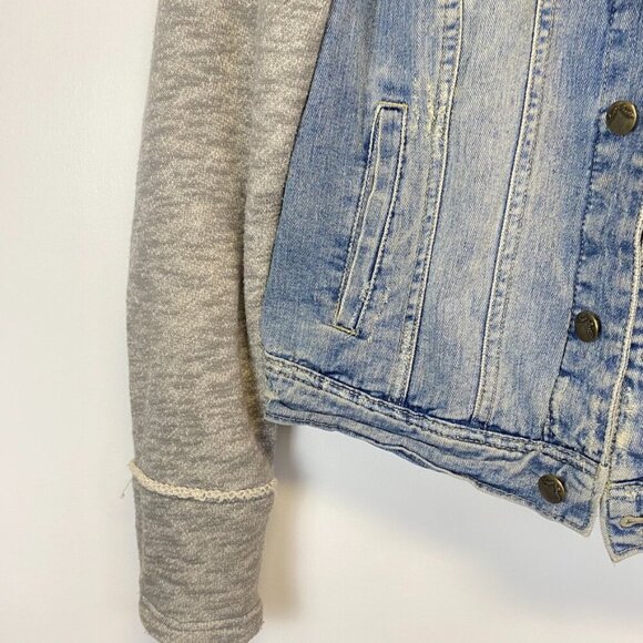 Free People Distressed Denim Jean Jacket - Picture 7 of 16